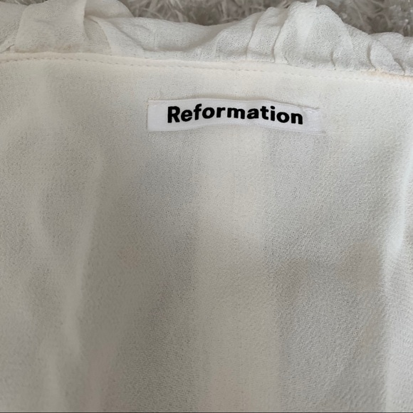 Reformation fleur ruffle lace up top white 8 - Picture 9 of 11